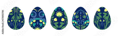 easter eggs with pattern