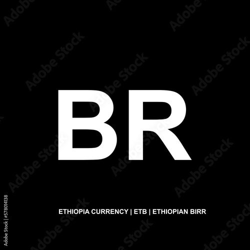 Ethiopia Currency Symbol (Latin Version), Ethiopian Birr Icon, ETB Sign. Vector Illustration