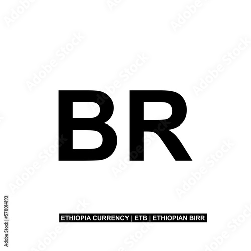 Ethiopia Currency Symbol (Latin Version), Ethiopian Birr Icon, ETB Sign. Vector Illustration
