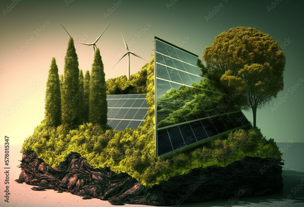 AIGenerated Render of Artificial Renewable Green EcoFriendly