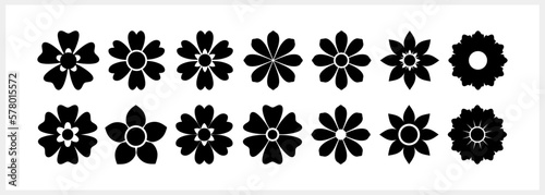 Stencil flower icon isolated Cartoon clipart Vector stock illustration EPS 10