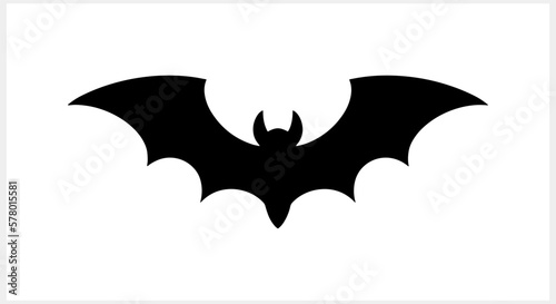 Stencil bat isolated. Hand drawn art. Halloween symbol. Animal vector stock illustration. EPS 10