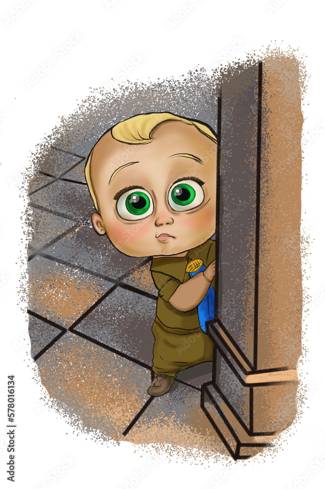 funny kids cartoon character Stock Illustration | Adobe Stock