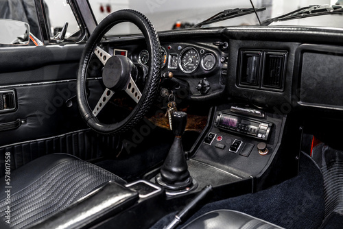 old interior of a historic car