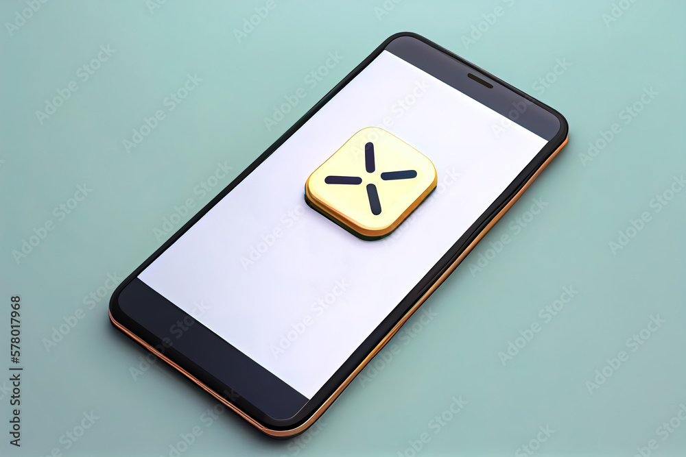 Smartphone with close icon. X Smartphone with close icon. X