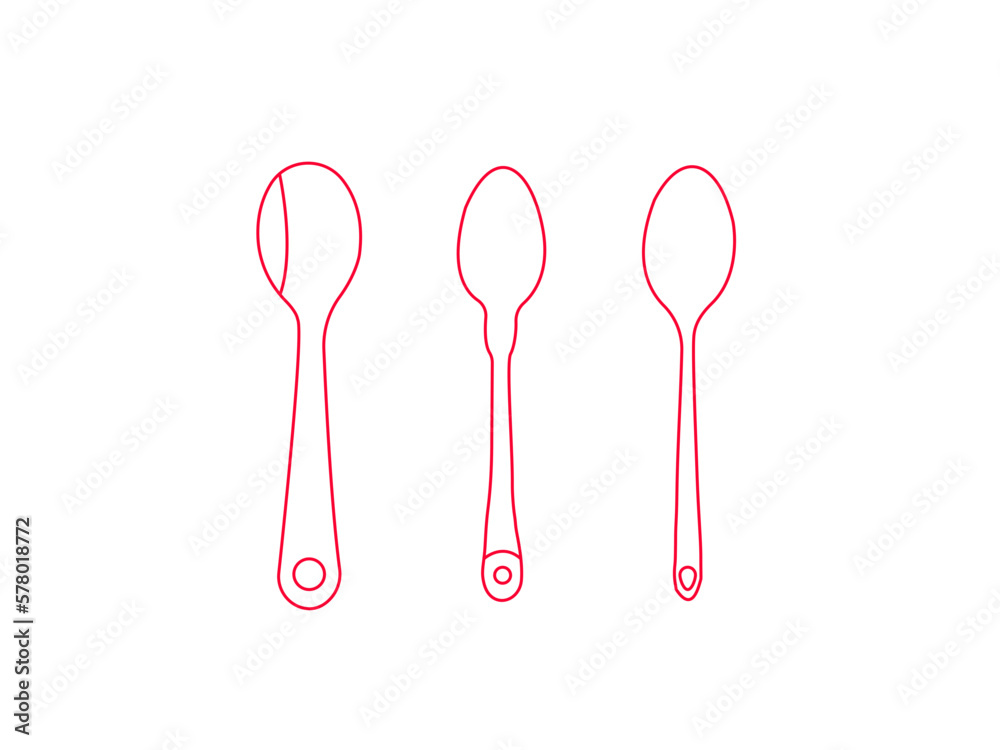 spoon for food and eating food silhouette isolated on white background. vector illustration. spoon set spoon for food and eating food silhouette isolated on white background. vector illustration. spoon set