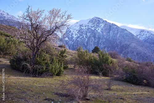 Mountain scene at Sirente Velino Natural Regional Park in Abruzzo, Italy	 photo