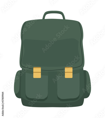 green school bag equipment