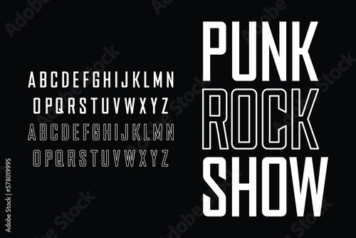 Strong condensed outline and solid font vector