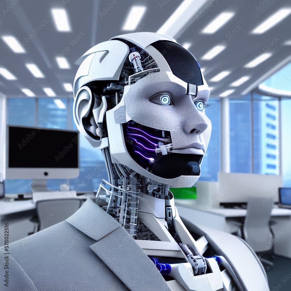 robots take jobs, bionic technology, cybernetic, science.Generative AI robots take jobs, bionic technology, cybernetic, science.Generative AI