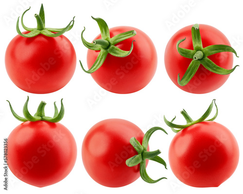 Tomato cherry isolated on white background, clipping path, full depth of field