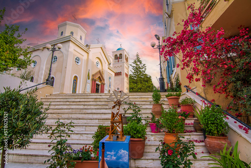 Fototapeta Naklejka Na Ścianę i Meble -  Beautiful street view in Kos Island. Kos Island is populer tourist destination in Greece.