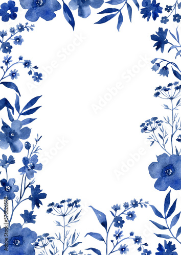 blue flowers frame
