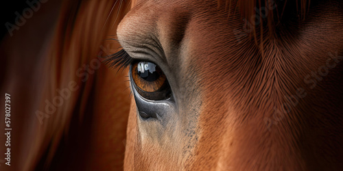 Close-up horse face  animals on the farm  created with Generative AI 