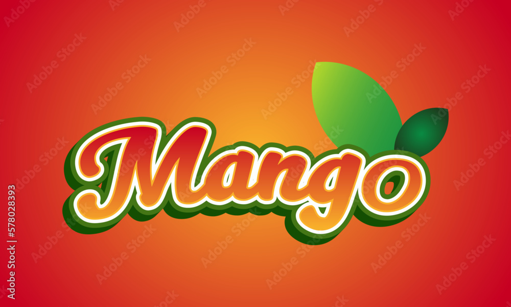 Naklejka premium mango 3d text effect vector