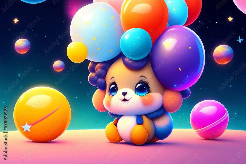 Balloon Birthday Holiday Background. Illustration Generative AI Balloon Birthday Holiday Background. Illustration Generative AI