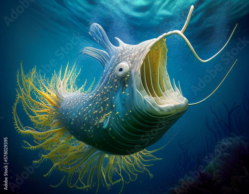 A Surreal Sea Creature Underwater | Generative AI