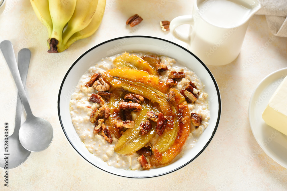 Caramelized banana oatmeal bowl Caramelized banana oatmeal bowl