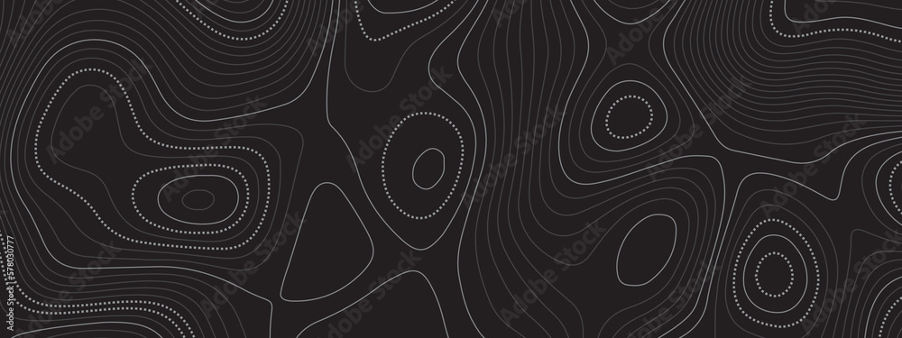 Abstract black and white topographic map lines background. Topographic ...