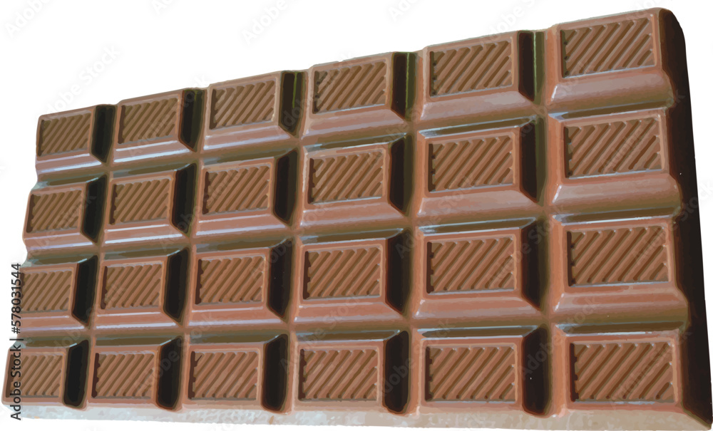 Dark chocolate bar shape vector illustration, chocolate shape Dark chocolate bar shape vector illustration, chocolate shape