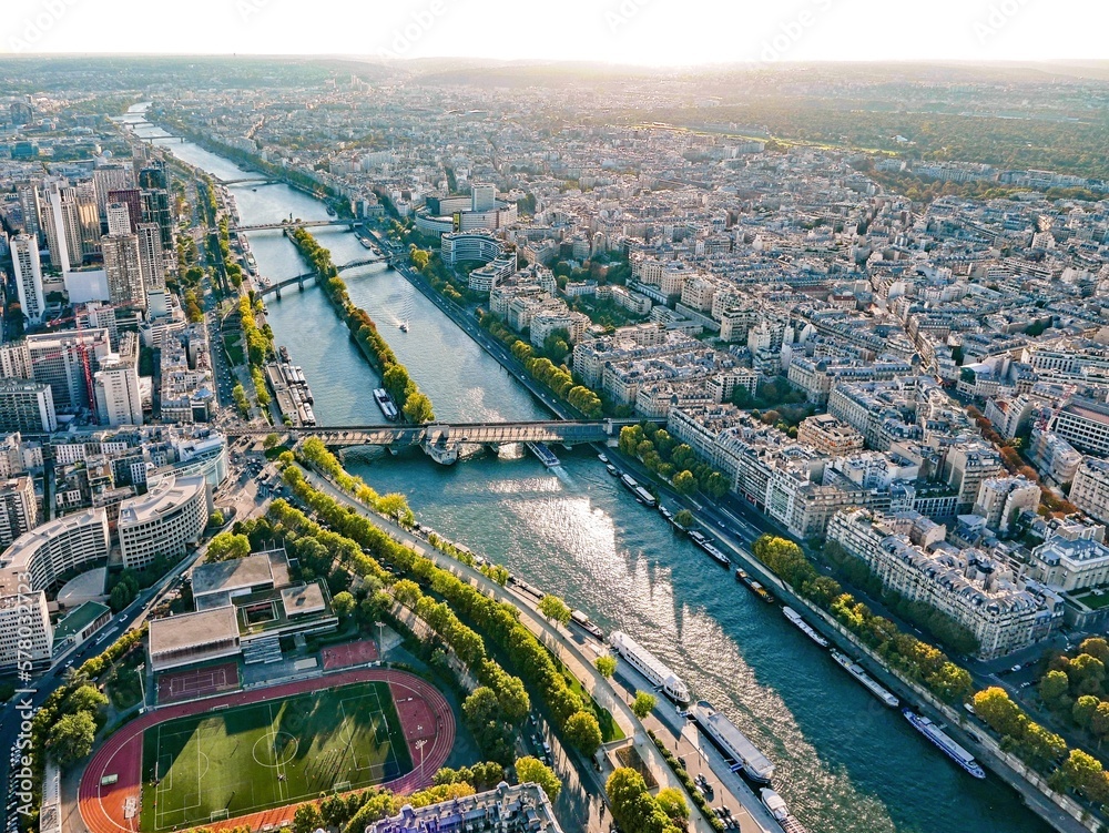 City of Paris as seen from the Eiffel Tower showing 
