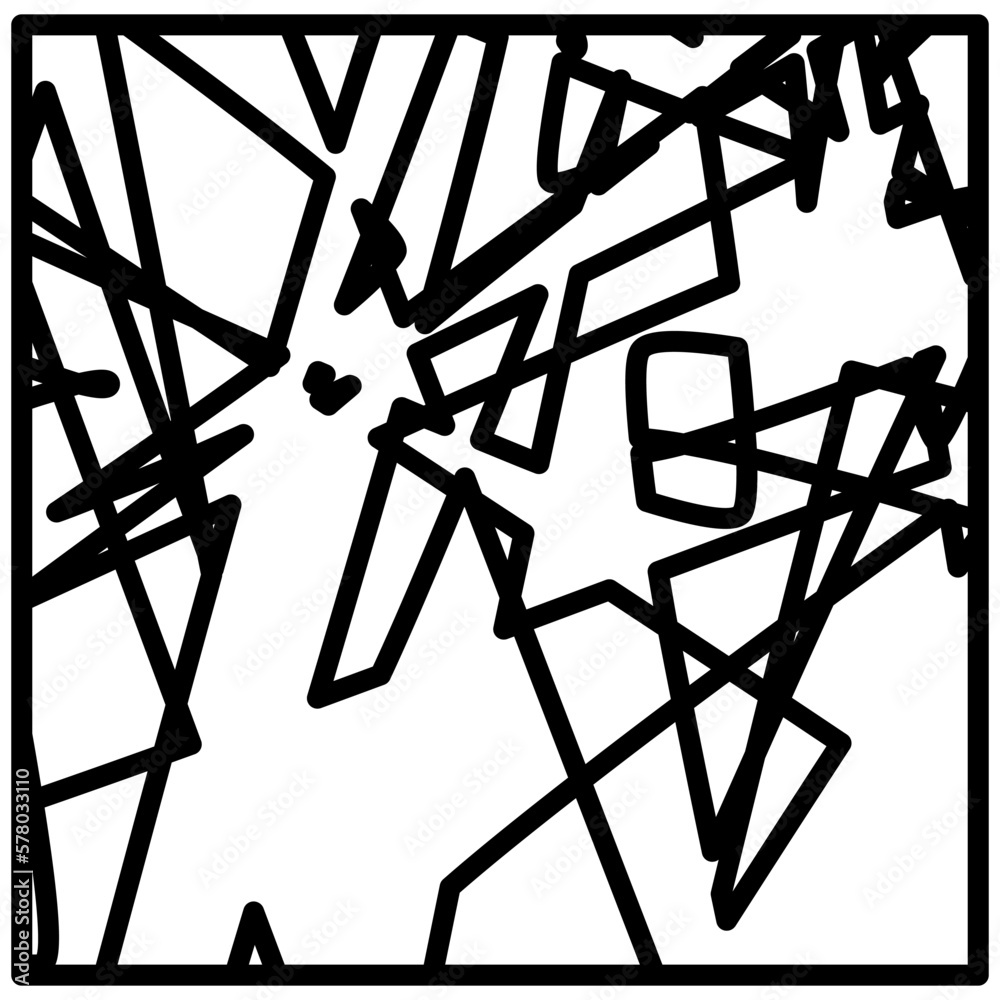 abstract square with straight intersecting lines. black and white drawing. coloring page. abstract square with straight intersecting lines. black and white drawing. coloring page.