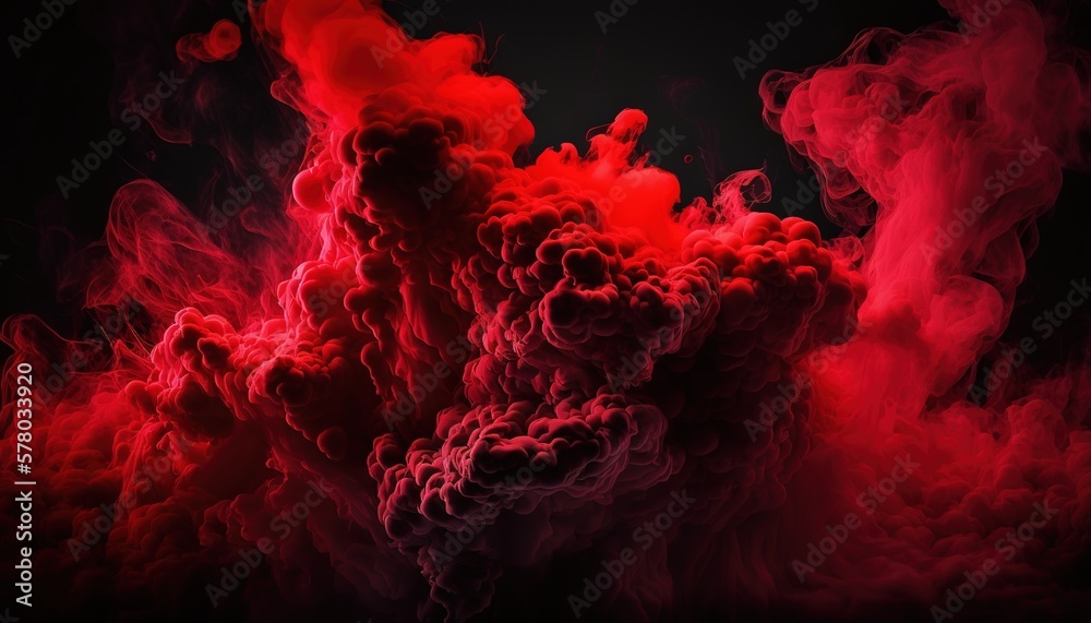  a red and black background with a lot of smoke in the middle of the image and a black background with a lot of red smoke in the middle.  generative ai