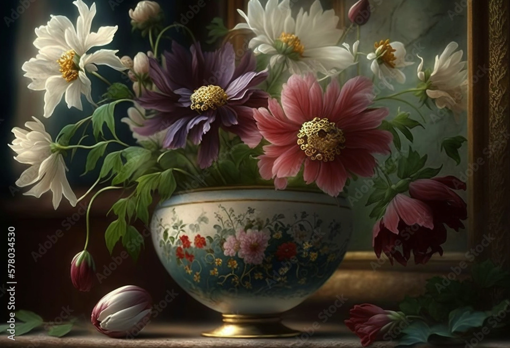 Vibrant AI-Generated Floral Beauty: A Garden of Colorful Blooms Vibrant AI-Generated Floral Beauty: A Garden of Colorful Blooms