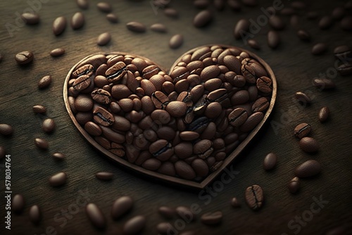 coffee bean in heart shape