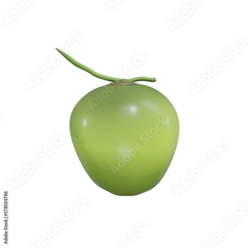 coconut kelapa fruit 3d render illustration  icon view  render  hd   premium quality  alpha background  PNG format  sweet  healthy  fresh  nature  plant  tree  trees