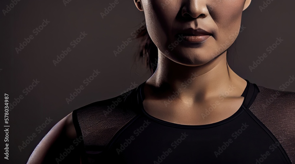 Female Asian Sports Athlete Wearing Sports Clothing Generative AI