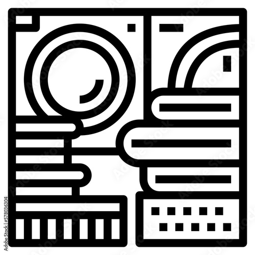 washing machine line icon style
