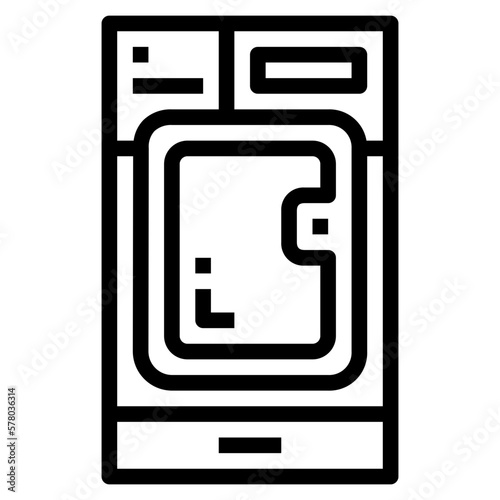 washing machine line icon style
