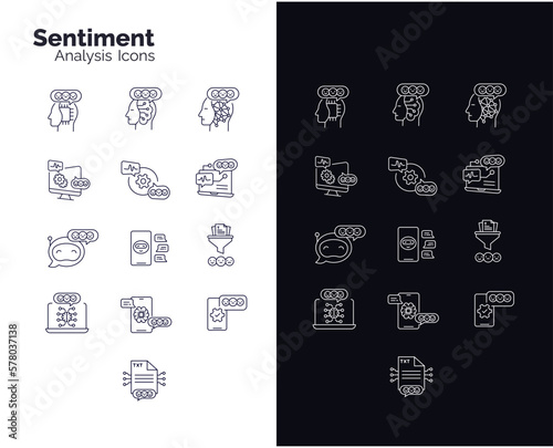 Sentiment analysis icon vector, Emotion analysis icon, Mood analysis icon, Opinion mining icon, Sentiment score icon, Positive negative analysis icon, Social media sentiment icon, Brand sentiment icon