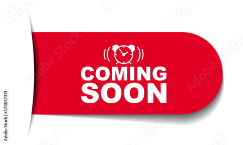 red vector illustration banner coming soon