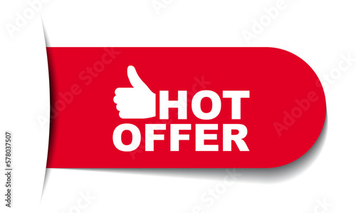 red vector illustration banner hot offer