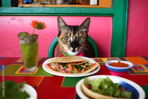 cat eating tacos (AI Generated)