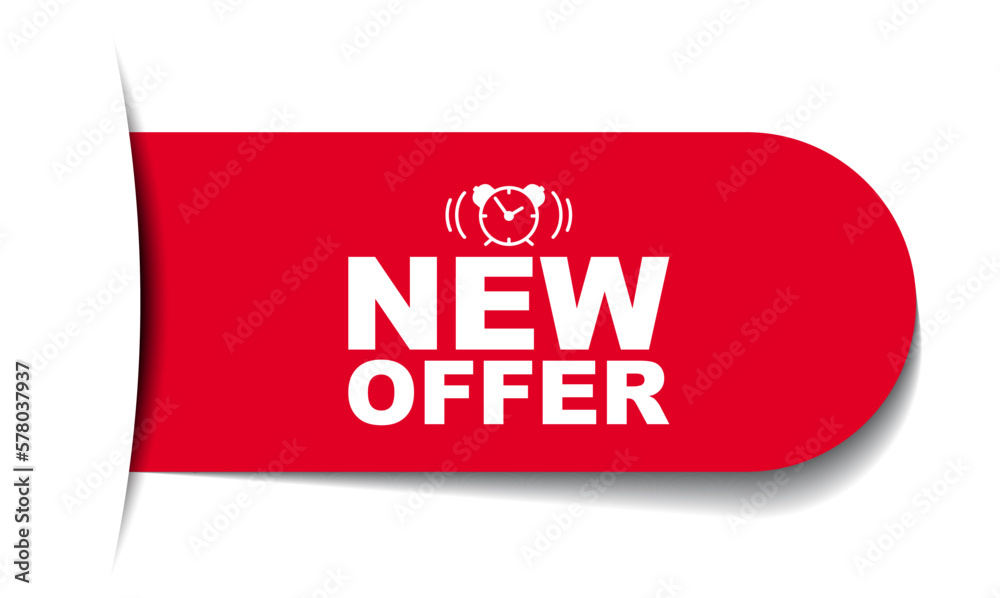 red vector illustration banner new offer red vector illustration banner new offer