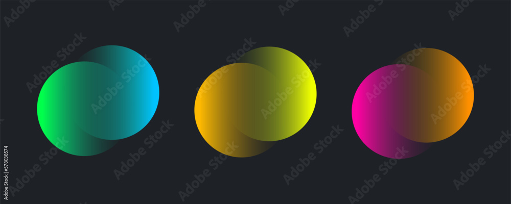 Transparent gradient graphic design element, abstract circles