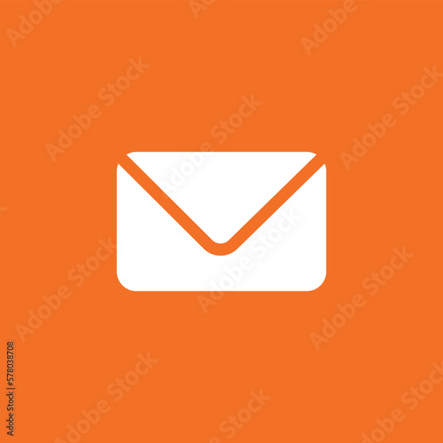 orange email icon. Envelope icon. vector.