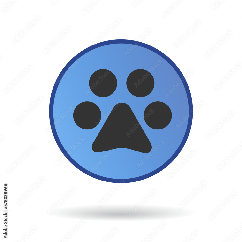 Paw icon. Foodstep background vector ilustration.