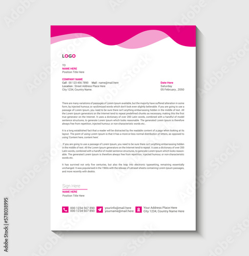 Pink Liquid  Minimal Letterhead Template