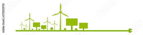 Windenergie Energie Band Banner Grün 