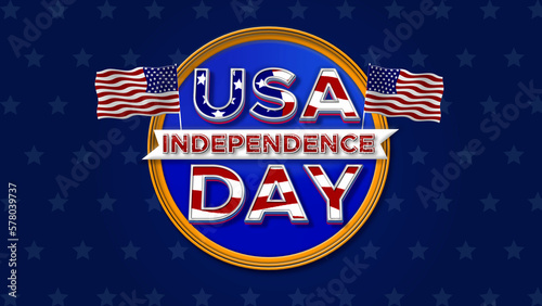 3d rendering USA Independence day animation background with American flag and free copy space. 4th of July celebration background. Attributes of American symbols for the national holiday.