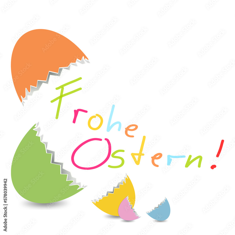 Frohe Ostern Ostereier Ostern Eier Eierschale Bunt Stock Vector | Adobe