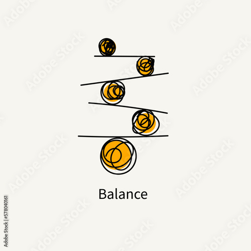 Balance abstract geometric minimal logo