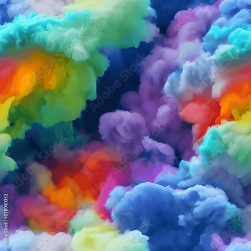 Intricate Detail Rainbow Cotton Candy- intricate detail rainbow cotton candy_clouds hyper realistic intricate