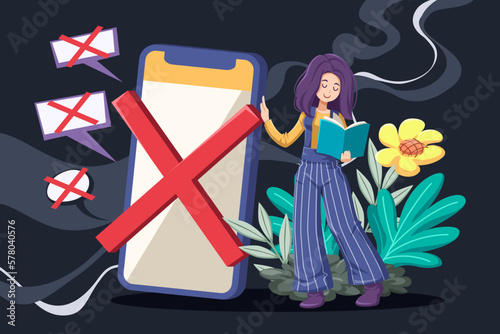 Fomo and Jomo concept. fear of missing out, joy of missing out