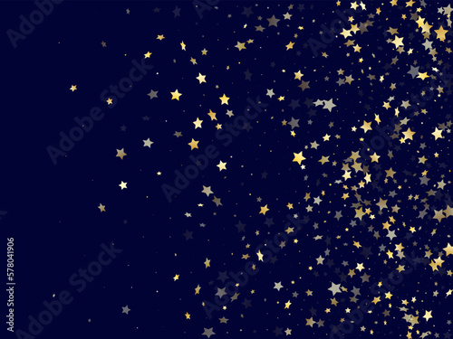 Gold falling star sparkle elements of glitter gradient vector background.