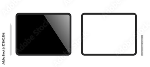 正面から見たタブレットのシンプルなイラスト